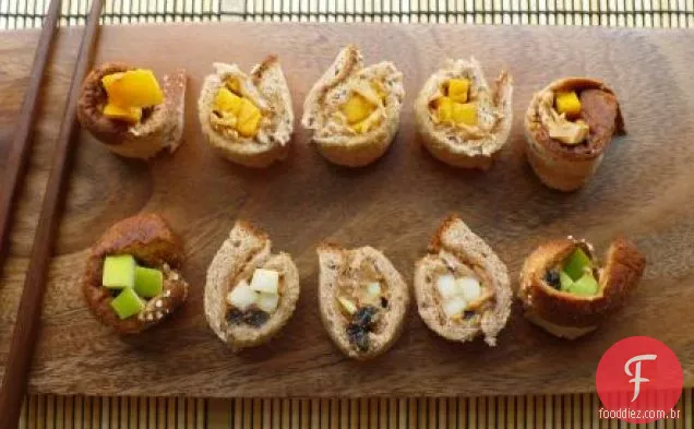 Manteiga de amendoim e frutas 
