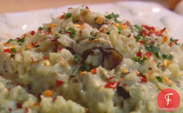 Caçarola de arroz selvagem e Ostra