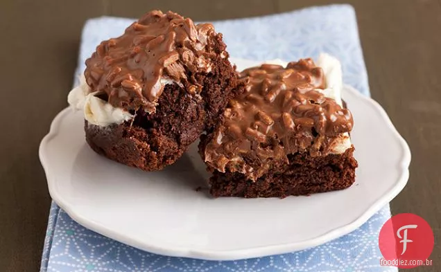 Manteiga de amendoim Marshmallow-Crunch Brownies