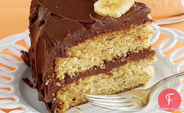 Bolo De Banana Com Cobertura De Chocolate