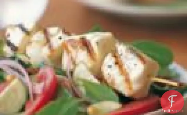 Espetos De Alabote Com Salada De Rúcula