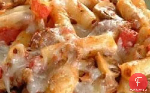 Ziti Assado Com Salsicha Italiana
