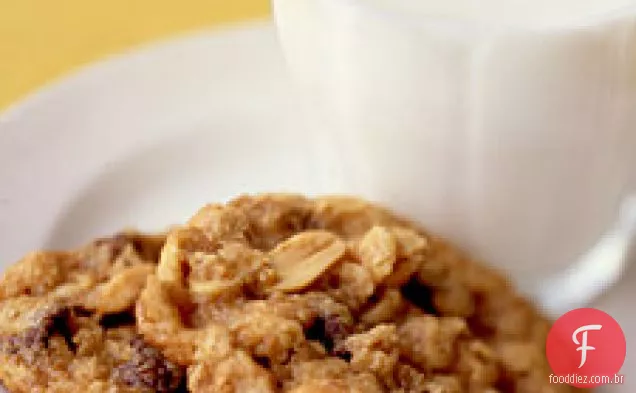 Manteiga de amendoim-biscoitos de aveia com chocolate