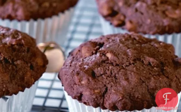 Muffins Da Microplaqueta Da Manteiga De Amendoim De Fudgey