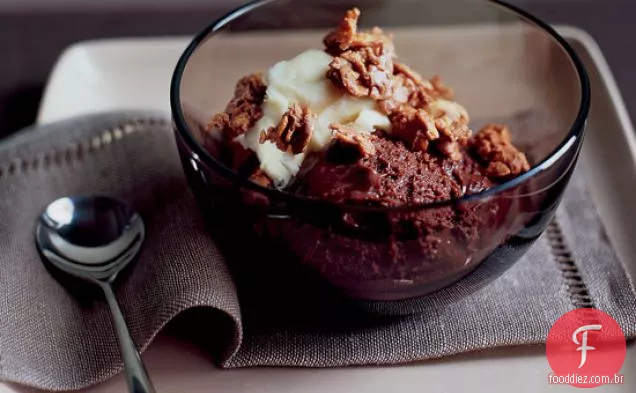 Mousse De Chocolate sedoso com Crunch de Manteiga De Amendoim