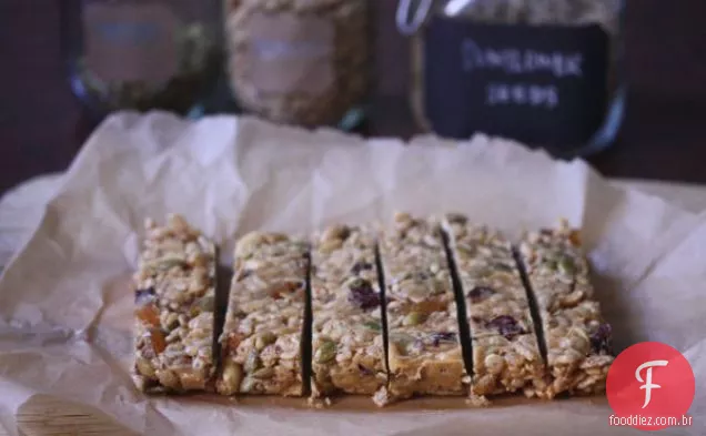Barras de Granola de manteiga de amendoim sem assar
