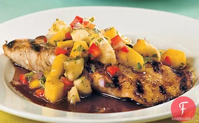 Amberjack com Salsa de manga-Banana