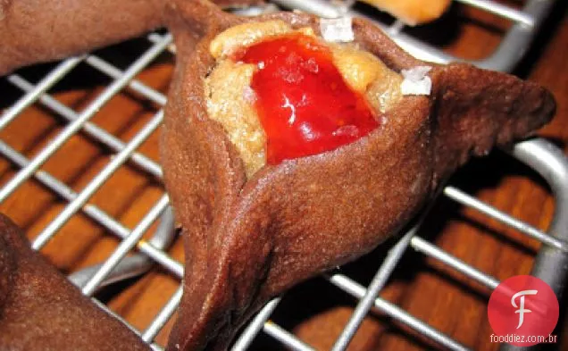Chocolate-Manteiga de amendoim Hamantashen