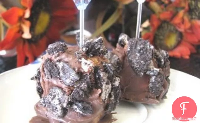 Manteiga De Amendoim E Chocolate Mergulhado Congelado Oreo Banana Mordidas