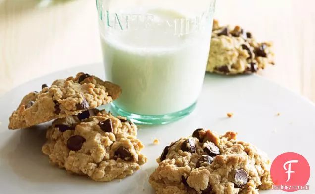 Farinha De Aveia Manteiga De Amendoim Biscoitos De Chocolate