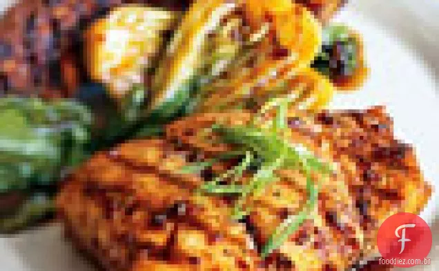 Alabote Grelhado, Berinjela E Bebê Bok Choy Com Barbec Coreano