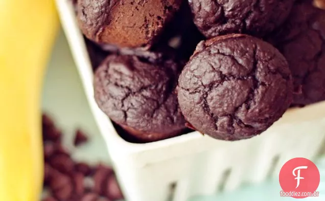 Mini Chocolate Manteiga De Amendoim E Muffins De Banana