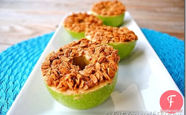 Manteiga De Amendoim Granola Anéis De Maçã