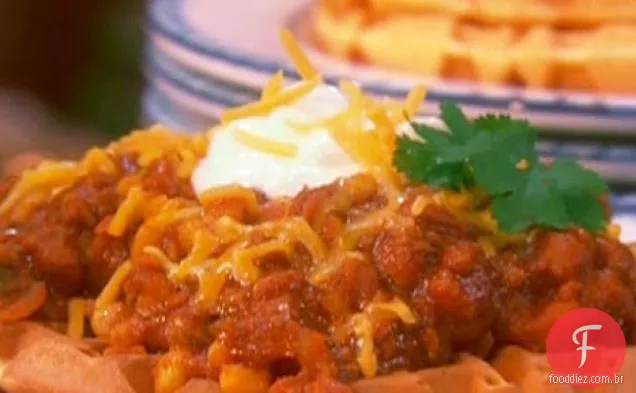Waffles de fubá com Pimenta picante