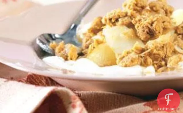 Fatias De Maçã Assadas Com Crumble De Manteiga De Amendoim
