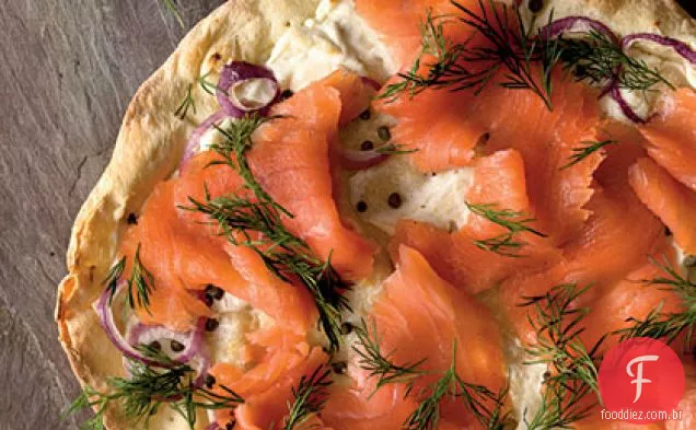 Salmão Defumado Pizza De Crosta Fina