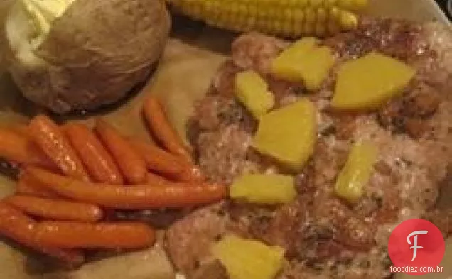 Costeletas De Porco Com Abacaxi Marinado