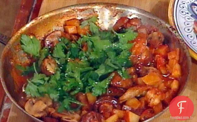 Frango como a esposa do fazendeiro faria: Pollo alla Contadina