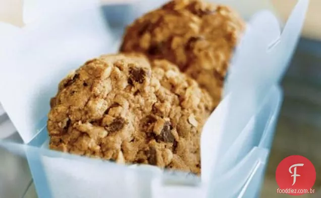 Manteiga De Amendoim-Chocolate Chip-Biscoitos De Aveia