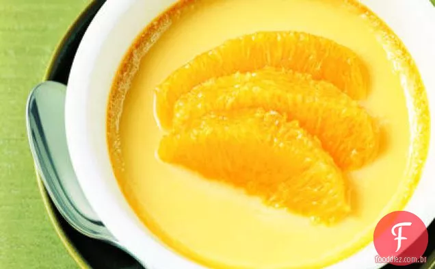 Creme com laranjas marinadas com Rum