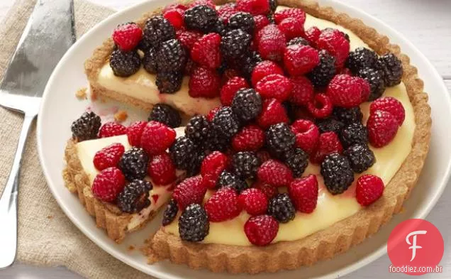 Torta De Cheesecake Com Bagas