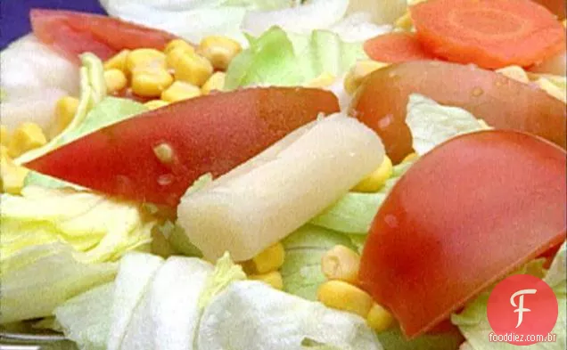Salada com aspargos brancos e vinagre de xerez e azeite