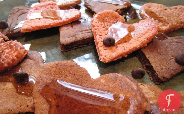 Panquecas Saudáveis Do Amor Da Manteiga De Amendoim Do Chocolate