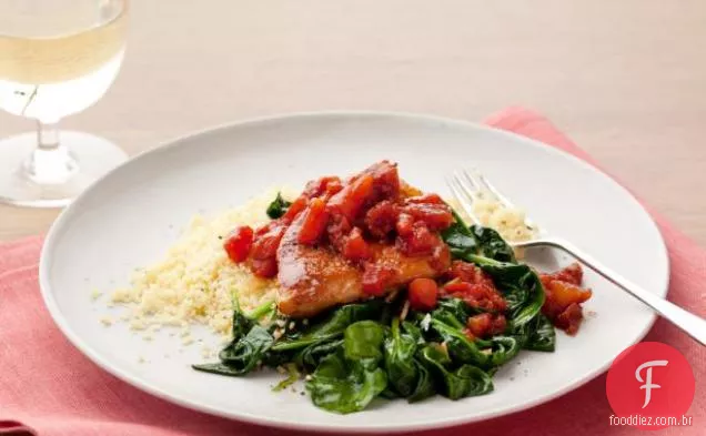 Frango balsâmico com espinafre bebê