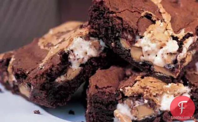 Ooey-Manteiga De Amendoim Pegajosa-Brownies Chocolate