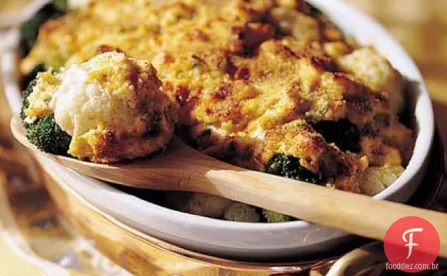 Gratinado de brócolis e couve-flor