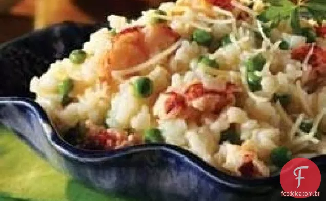 Risoto de lagosta com ervilhas
