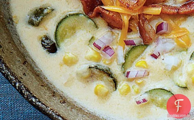 Queso Chowder de milho e abobrinha