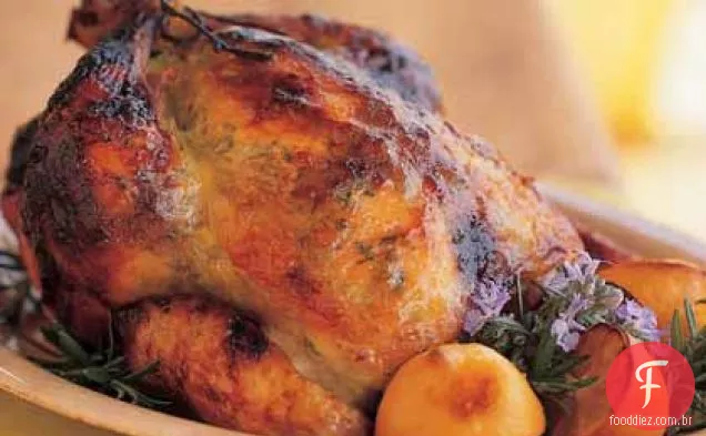 Frango assado com coalhada de limão