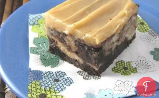 Banana Torrada Caramelizada Rodou Brownies Com Manteiga De Amendoim