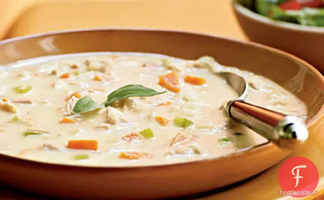 Sopa de peru e batata com Bacon