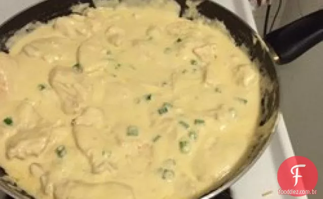 Frango com queijo e molho de Cebolinha