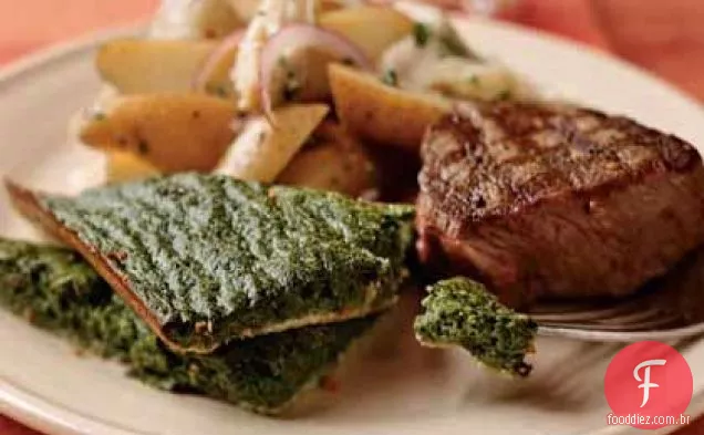 Espinafre e Parmesão soufflé caído