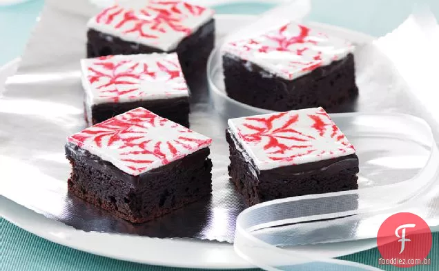 Brownies com cobertura de hortelã-pimenta