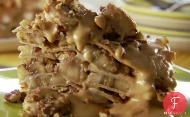 Crepes em camadas de Banana e Cajeta