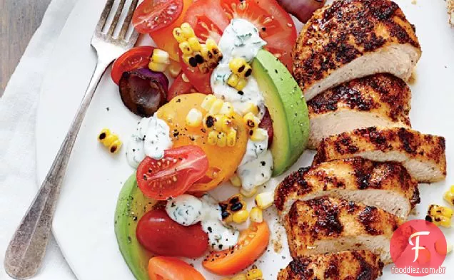 Frango grelhado com tomate-Salada De Abacate