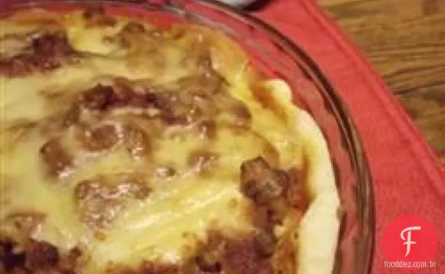 Torta De Espaguete De Três Queijos