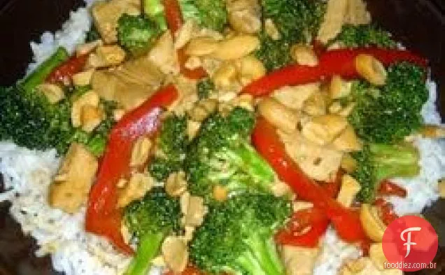Brócolis e tofu frite