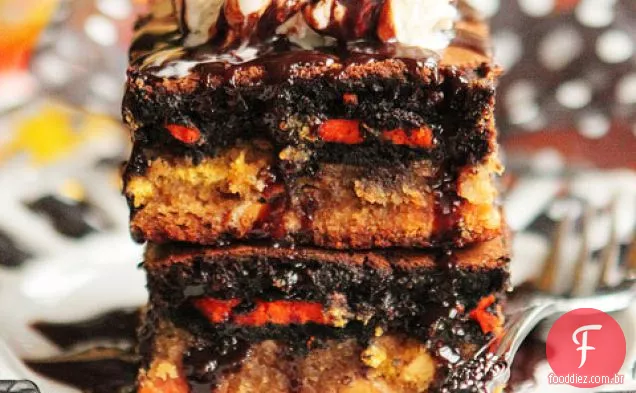 Final Do Dia Das Bruxas Manteiga De Amendoim Oreo Brownie Bar