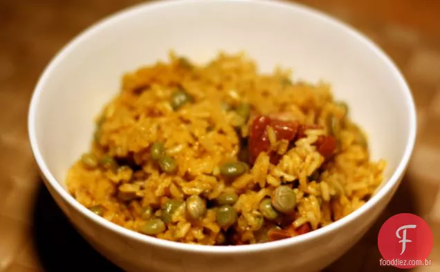 Jantar esta noite: arroz com ervilhas (Arroz com Gandules)