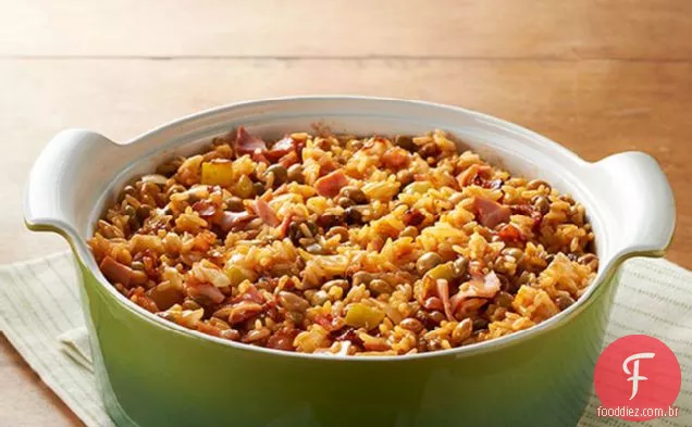 Arroz com ervilhas de pombo