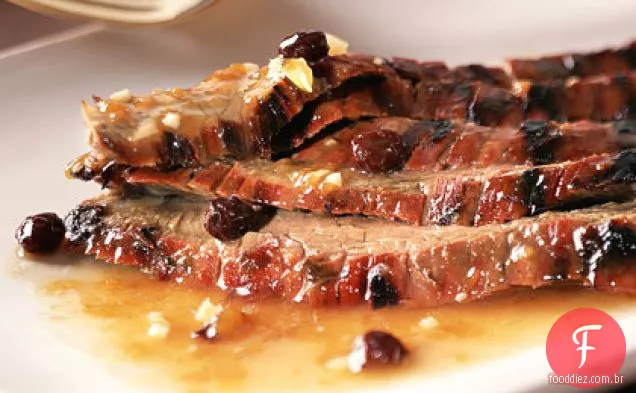 Bife de flanco grelhado com Chutney-Bourbon Glaze