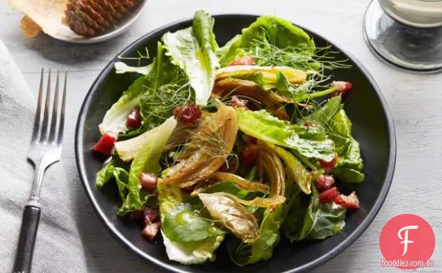 Salada de Pancetta e erva-doce caramelizada