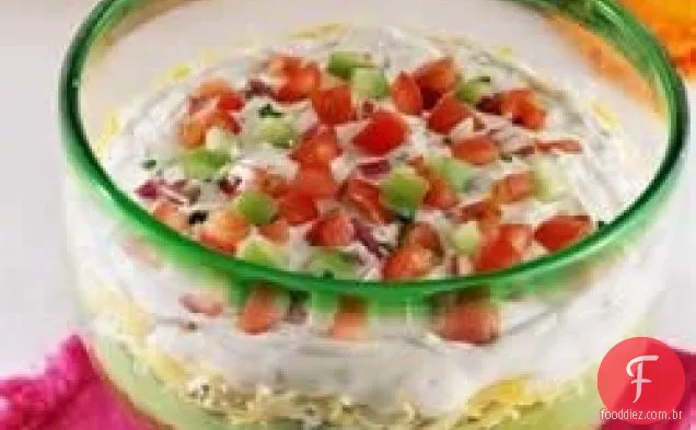 Cinco de Layer Dip com Fiesta Salsa