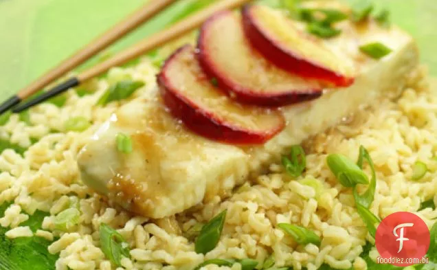Receita De Pacotes De Alabote Asiático E Arroz Integral
