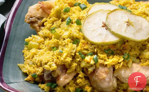 Frango com arroz frito